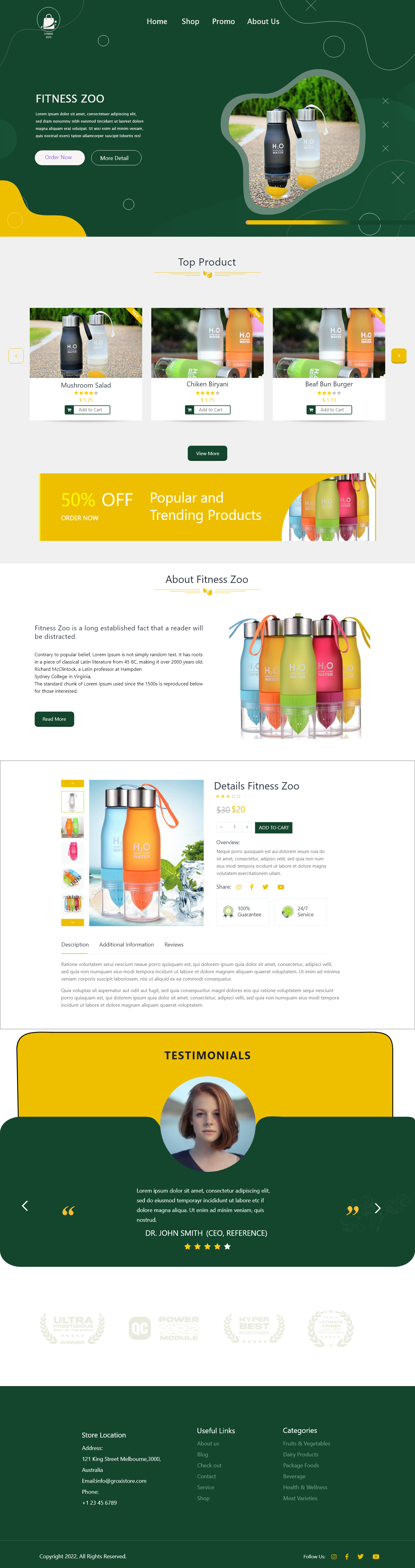 fitness Zoo website